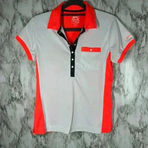 SLAZENGER Quarter Button Up Short Sleeve Pullover Golf Top Women's Size XS